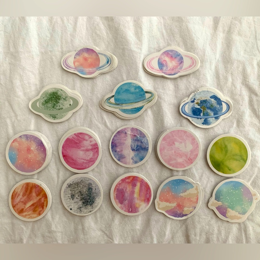 15 planet stickers set